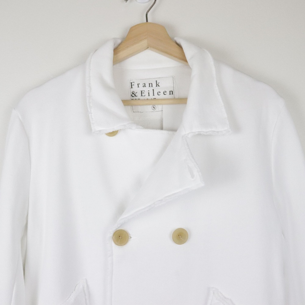 NWT Frank & Eileen Mini Belfast Jacket White Small Crop Peacoat - Picture 6 of 11